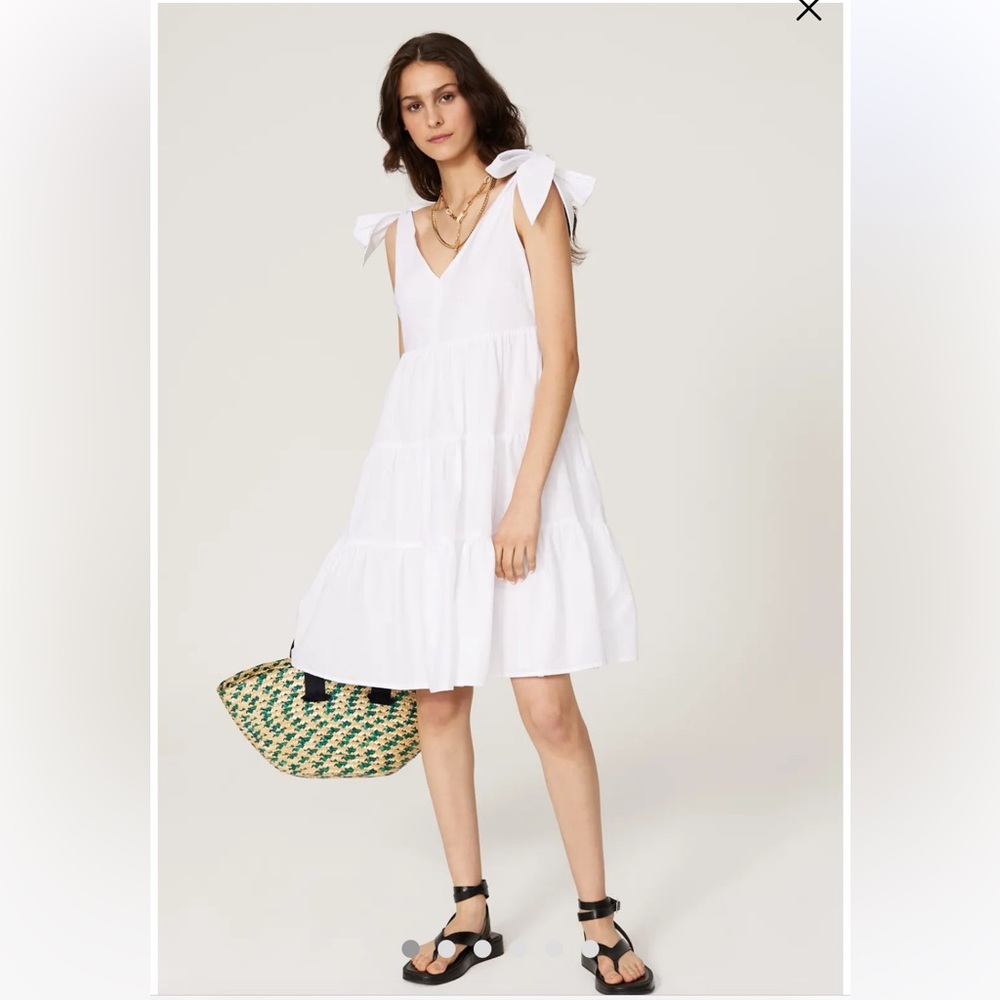 Peter Som White tiered Dress